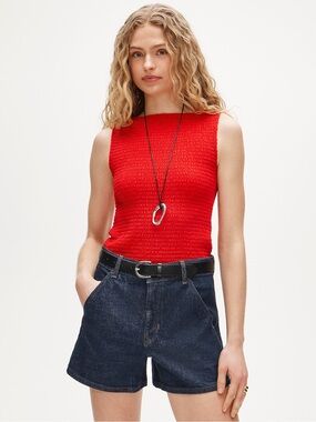 JCrew Smocked shell tank top